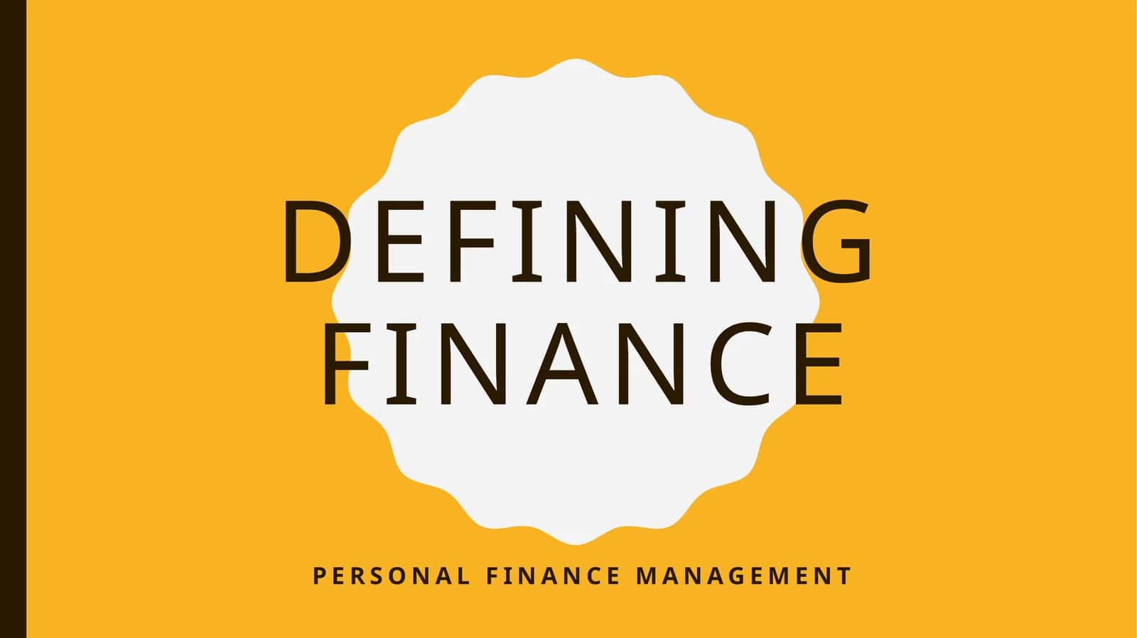 Defining Finance