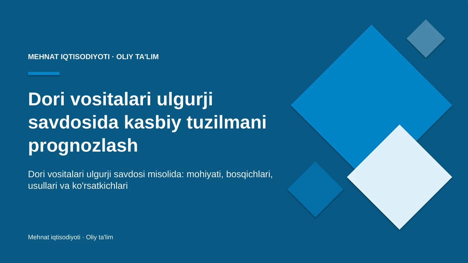 dori vositalari ulgurji savdosida kasbiy tuzilmani prognozlash 4993