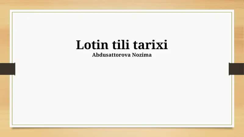 Lotin tili tarixi