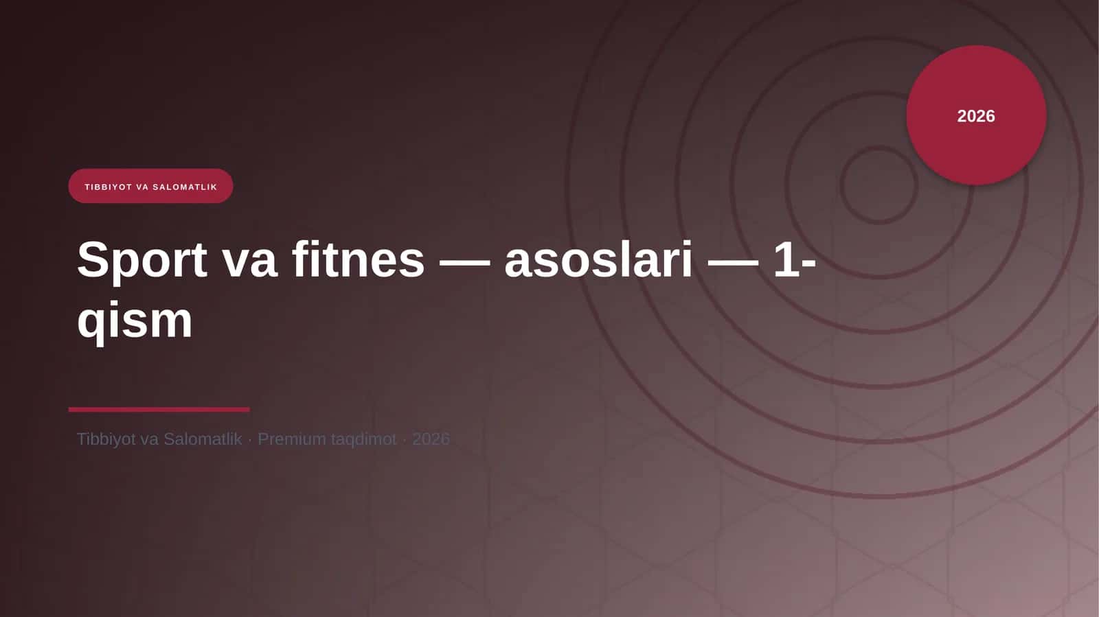 Sport va fitnes — asoslari — 1-qism