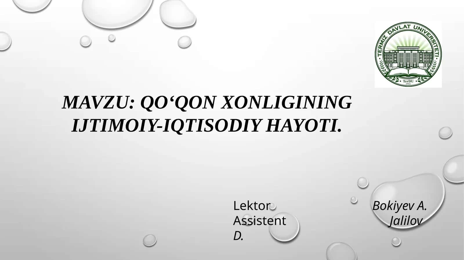 QO‘QON XONLIGINING IJTIMOIY-IQTISODIY HAYOTI