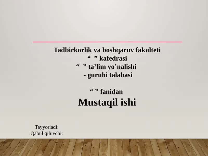 Korxona shtatlar jadvali