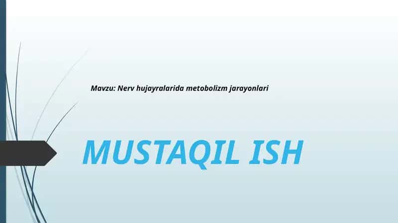 Nerv hujayralarida metobolizm jarayonlari