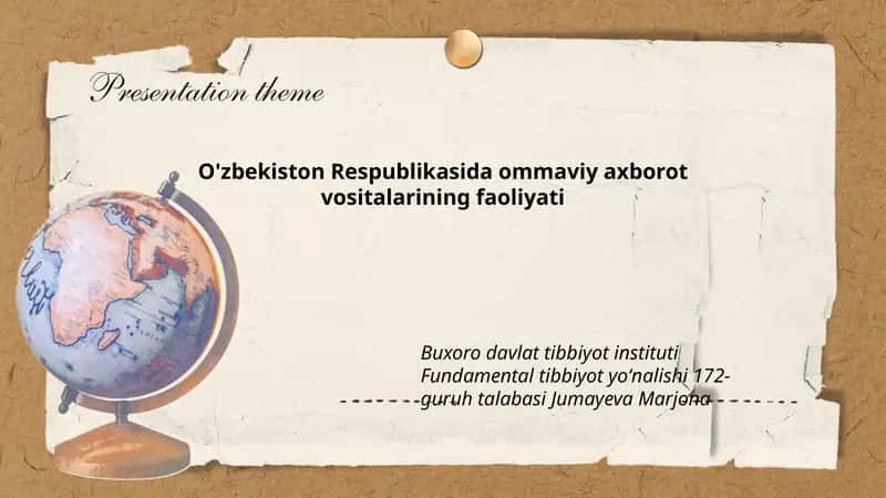 Buxoro davlat tibbiyot instituti Fundamental tibbiyot yoʻnalishi 172-guruh talabasi Jumayeva Marjona