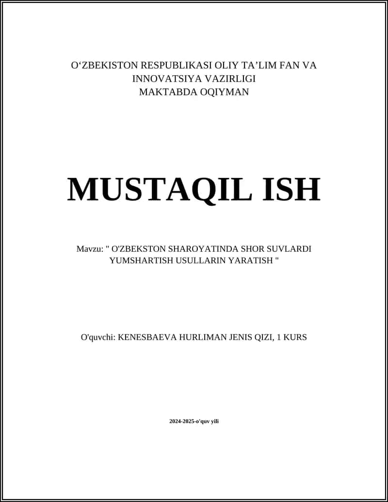 O'zbekiston Sharoyatinda Shor Suvlari