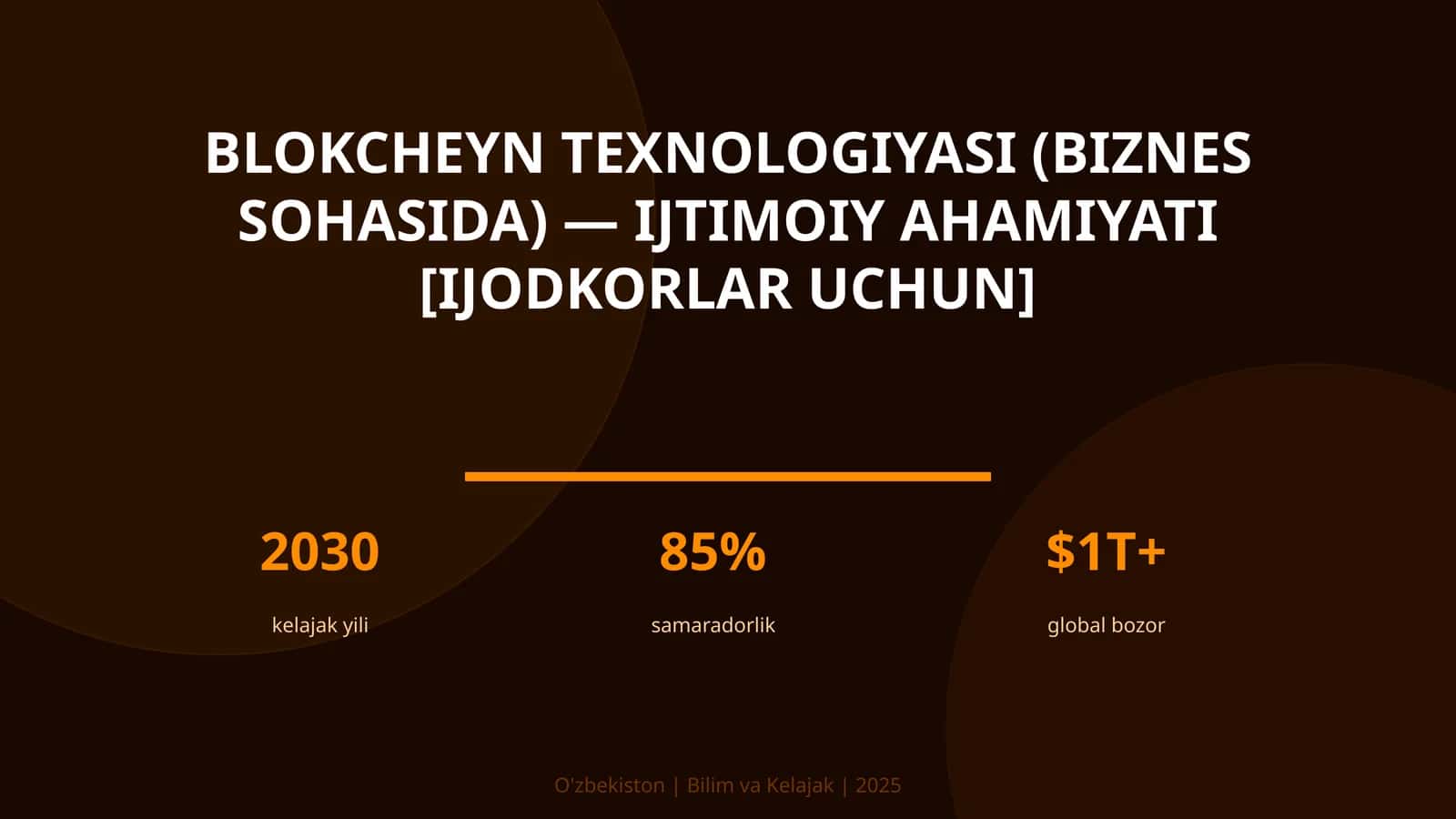 Blokcheyn texnologiyasi (biznes sohasida) - IJTIMOIY AHAMIYATI [IJODKORLAR UCHUN]