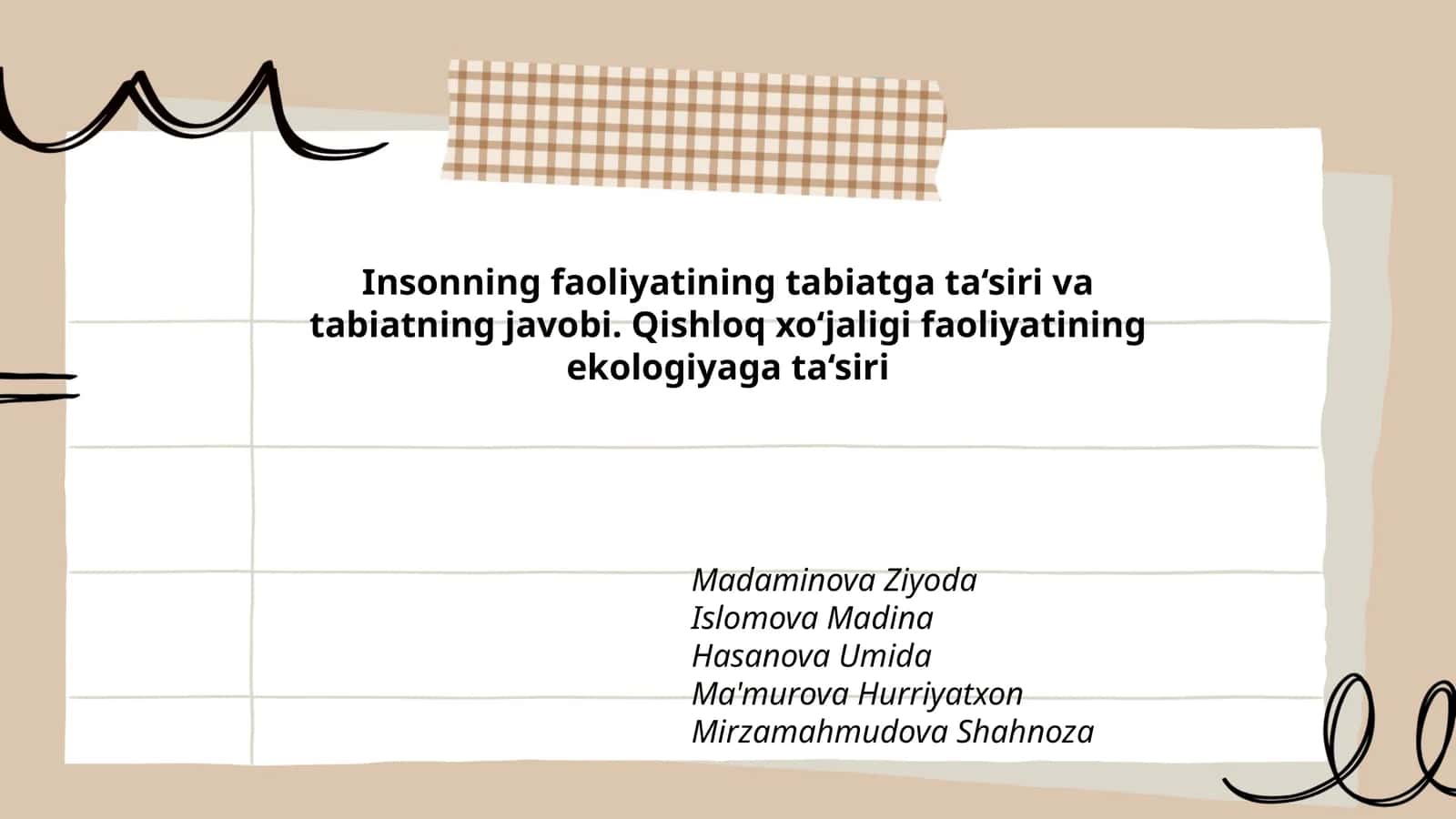 Insonning faoliyatining tabiatga ta‘siri va tabiatning javobi