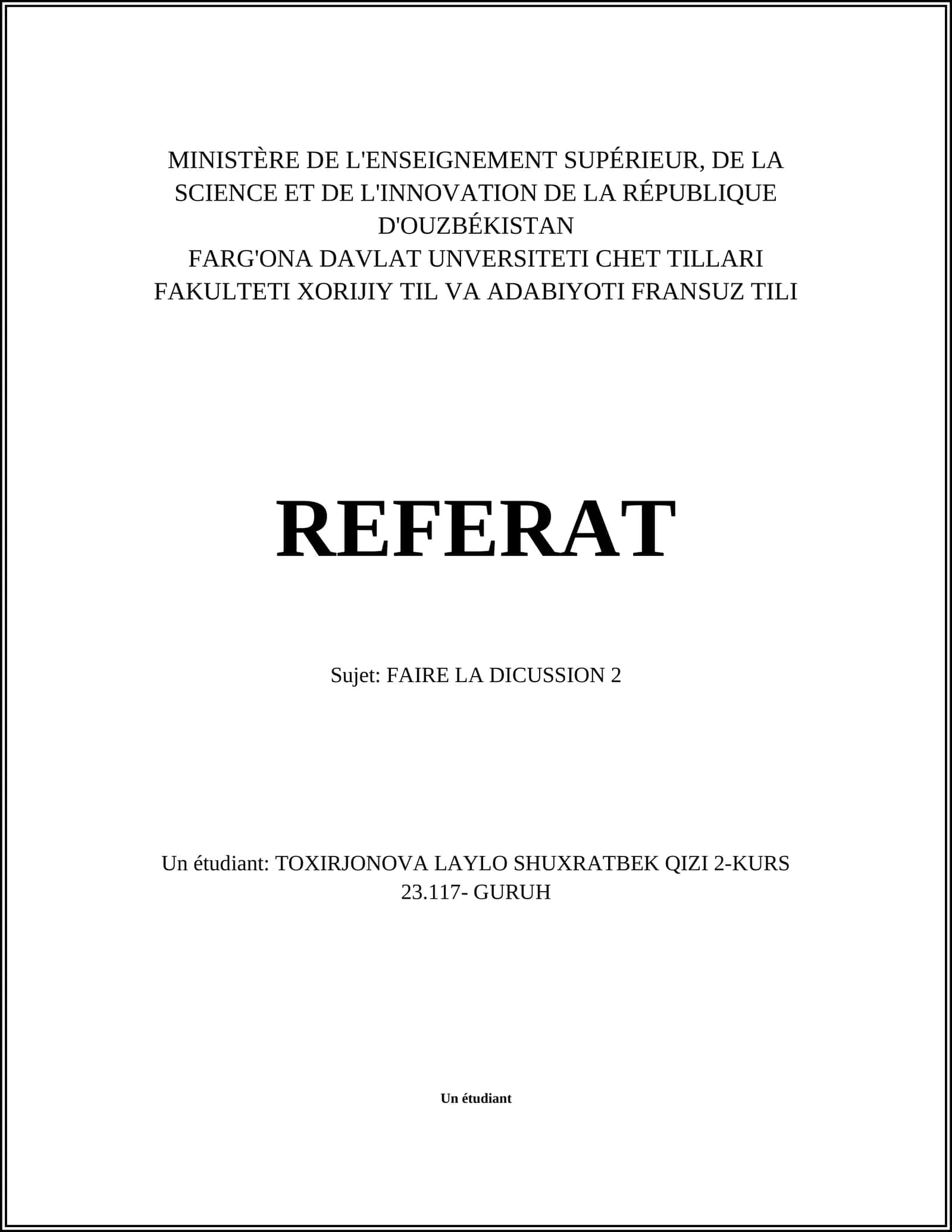 FAIRE LA DICUSSION 2