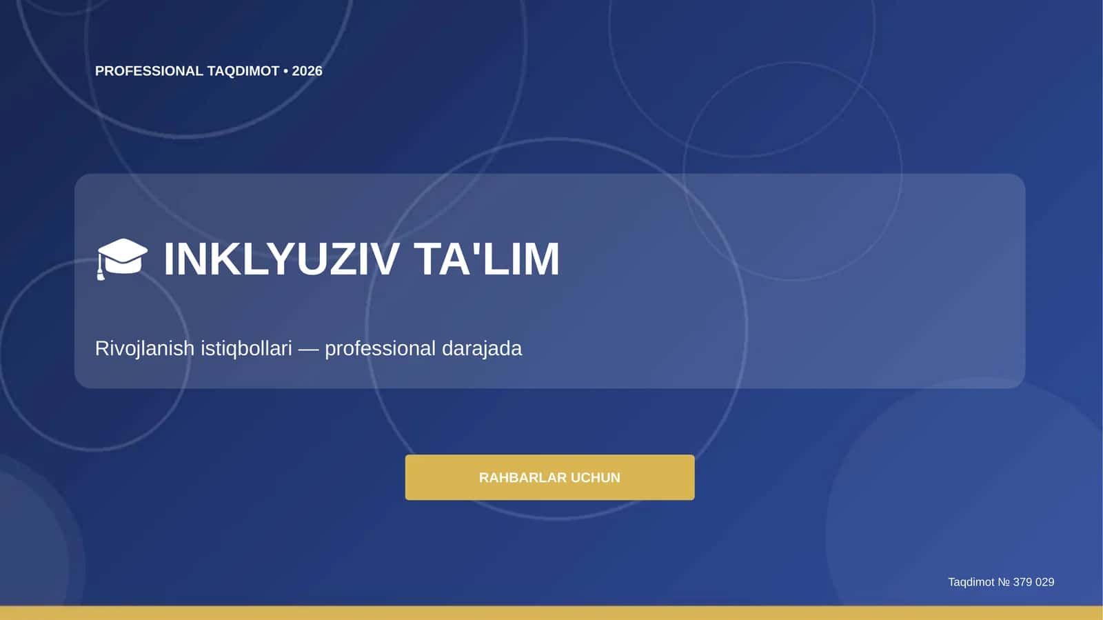 PROFESSIONAL TAQDIMOT • 2026