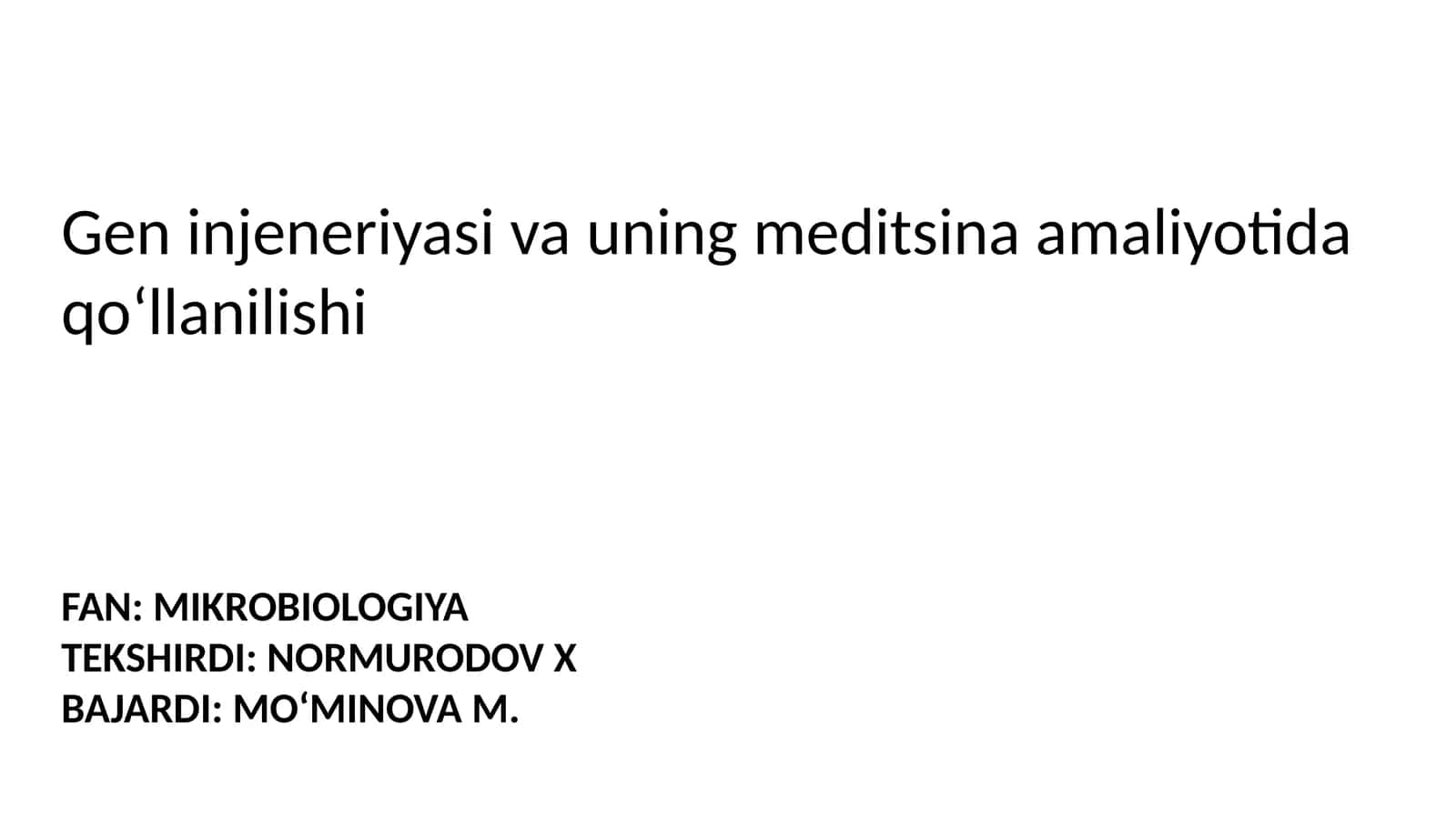 FAN:MIKROBIOLOGIYA