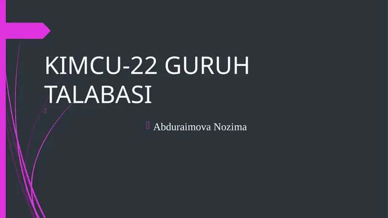 KIMCU-22 GURUHTALABASI