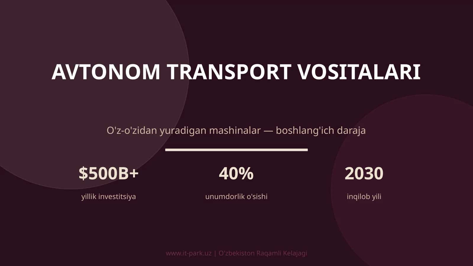 AVTONOM TRANSPORT VOSITALARI