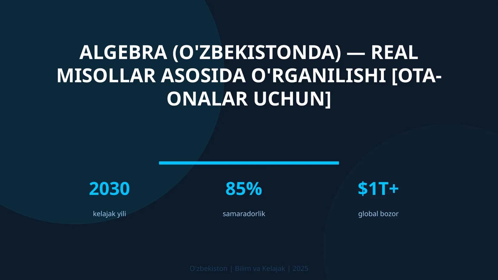 Algebra (O'zbekistonda) — real misollar asosida o'rganilishi [OTA-ONALAR UCHUN]