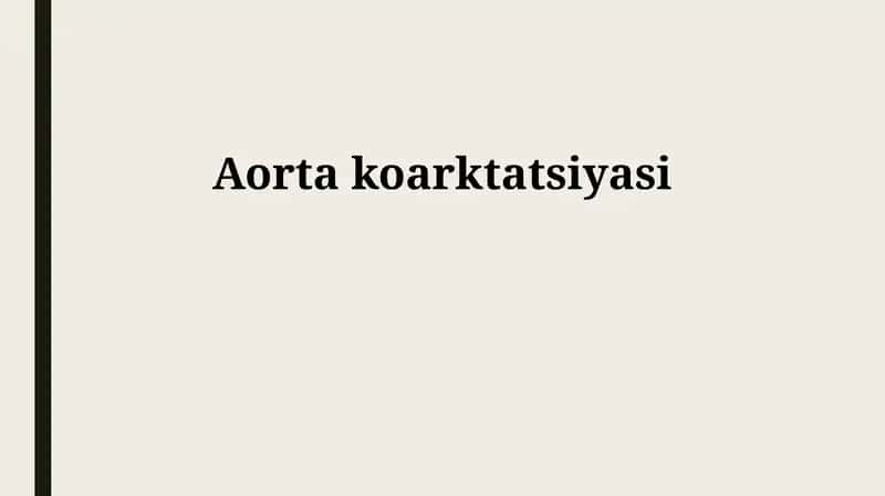 Aorta koarktatsiyasi