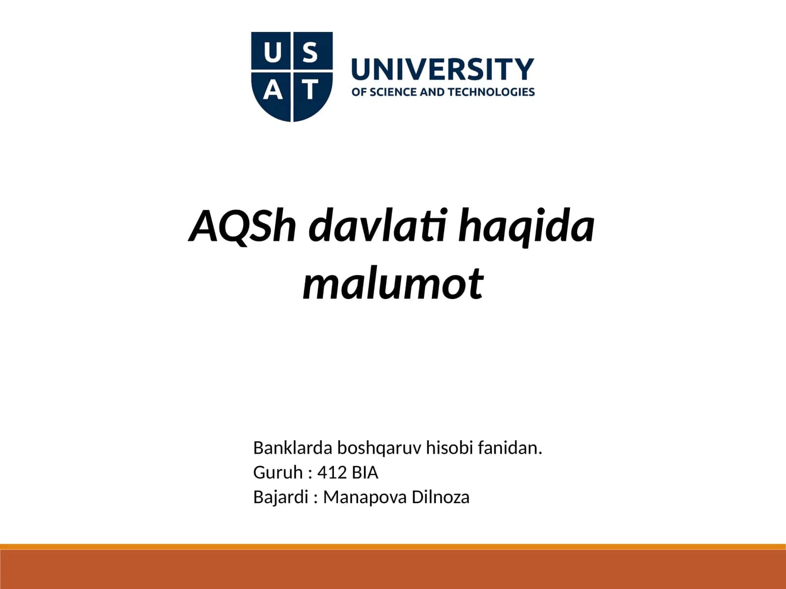 AQShdavlati haqida malumot