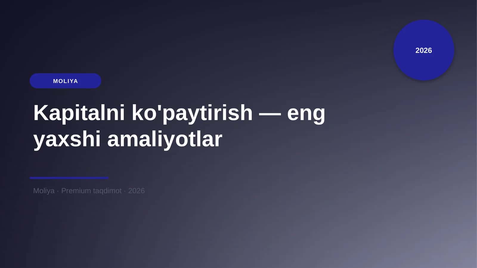 Kapitalni ko'paytirish — eng yaxshi amaliyotlar