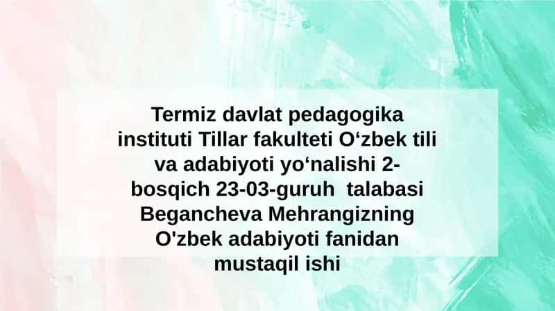 Ahmad Yassaviy va Ahmad Yugnakiyning hayoti va ijodi