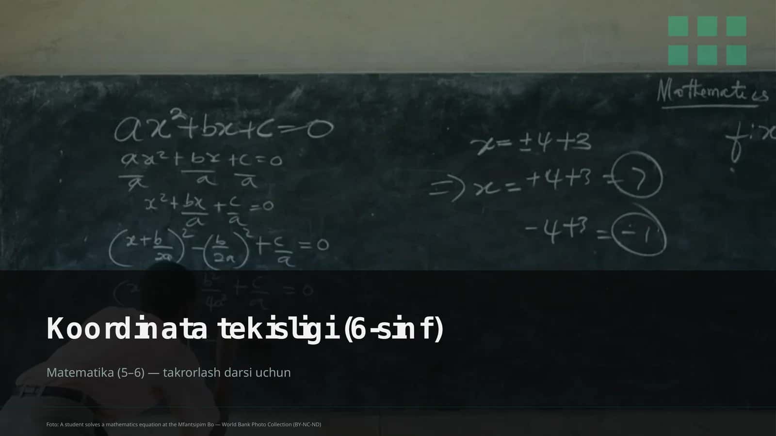Koordinata tekisligi (6-sinf)