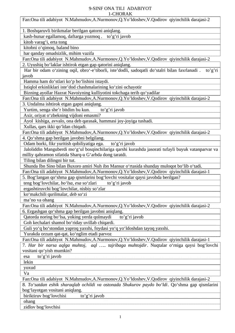9-SINF ONA TILI ADABIYOT