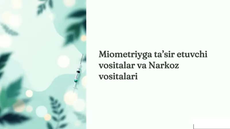 Farmakologiya ppt