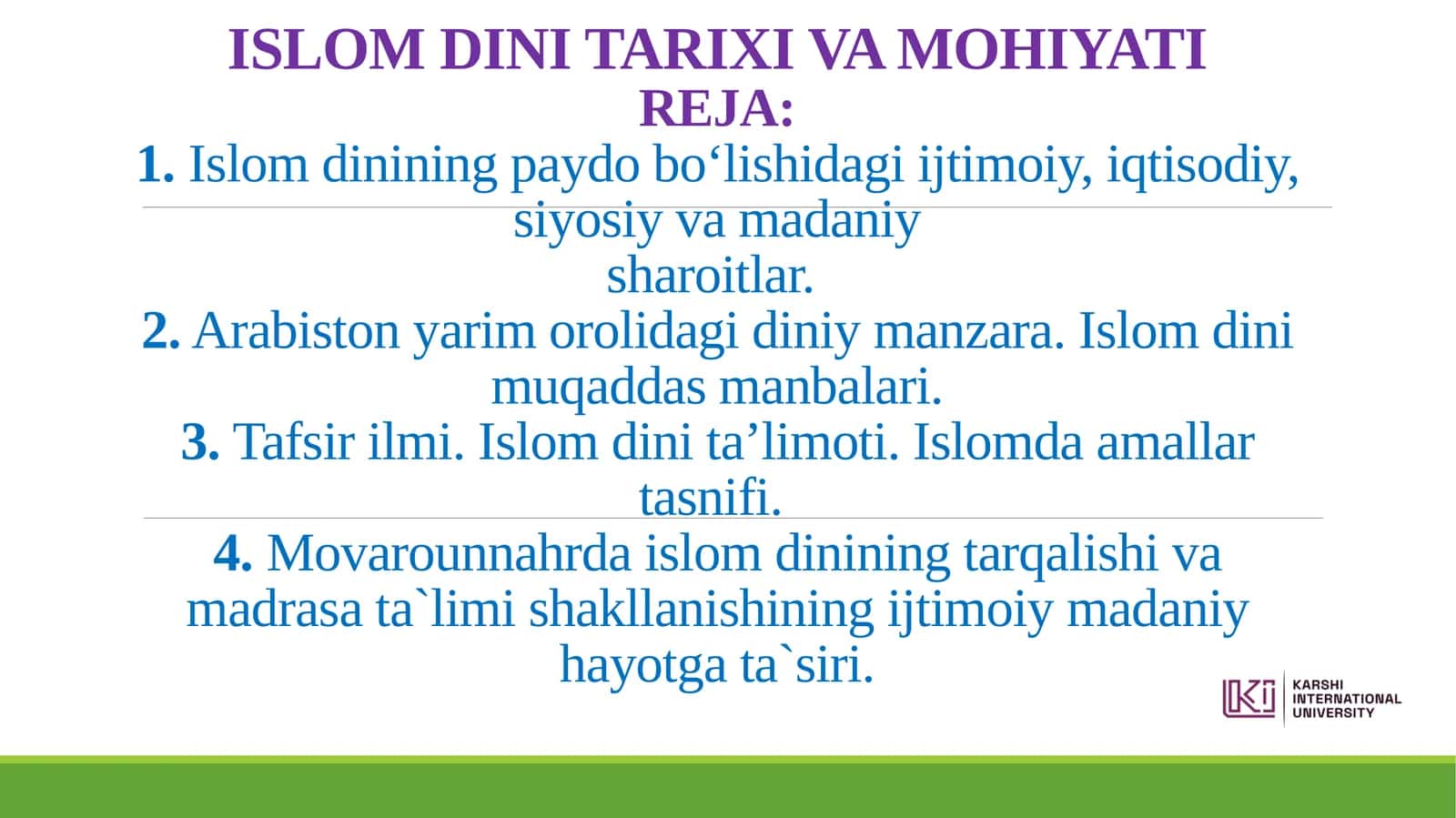 Islom Dini Tarixi va Mohiyati