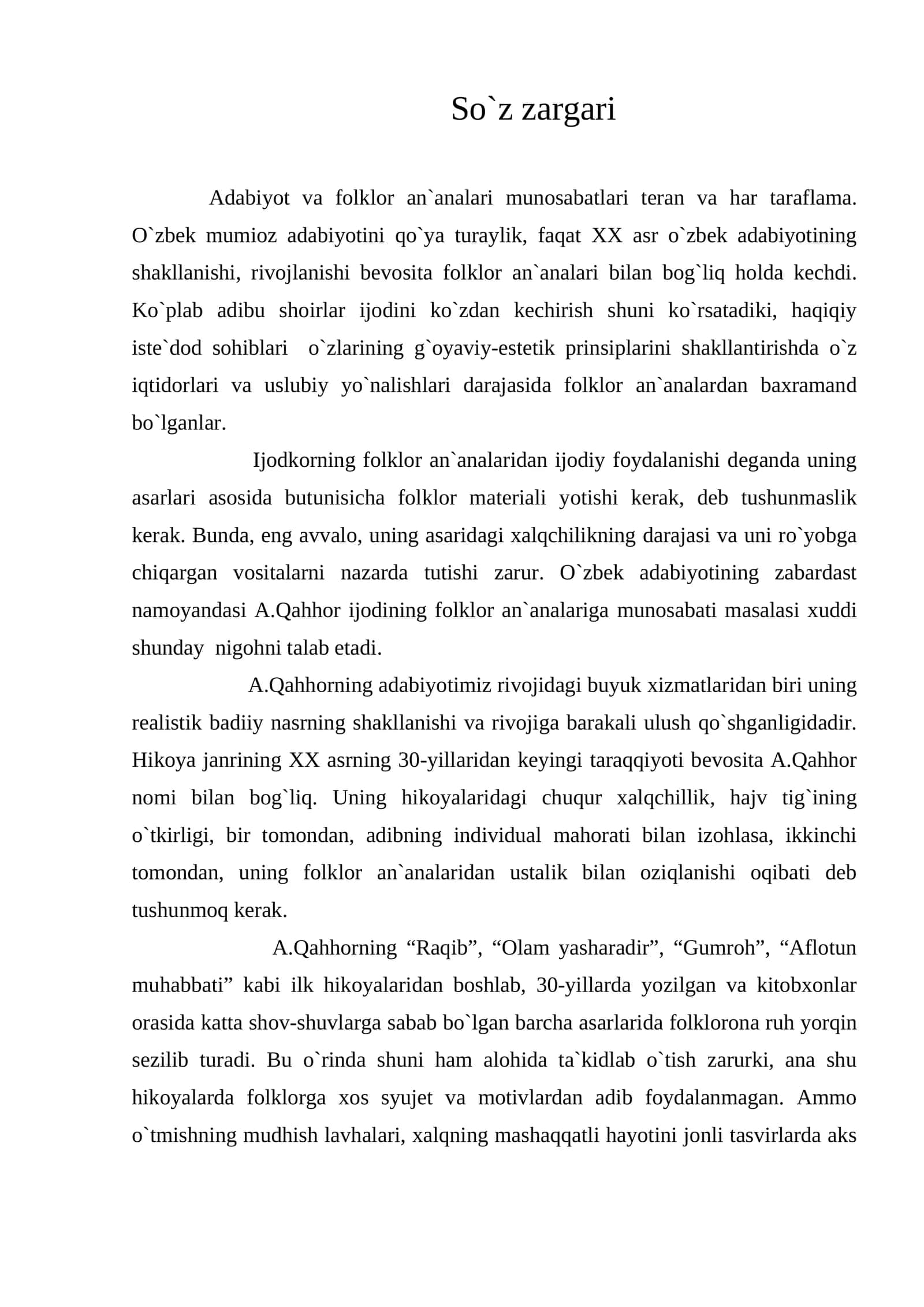 So`z zargari