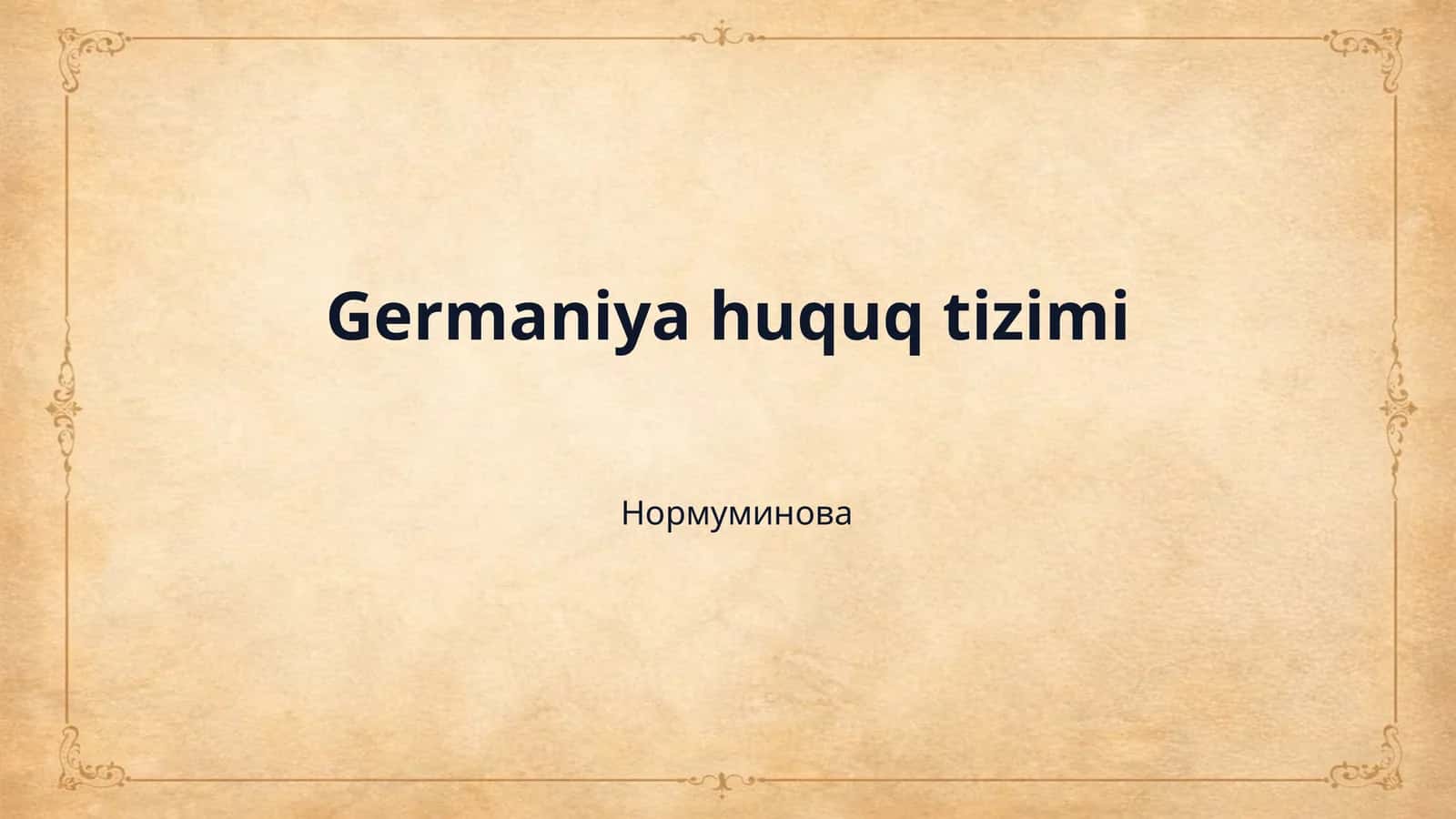 Germaniya huquq tizimi