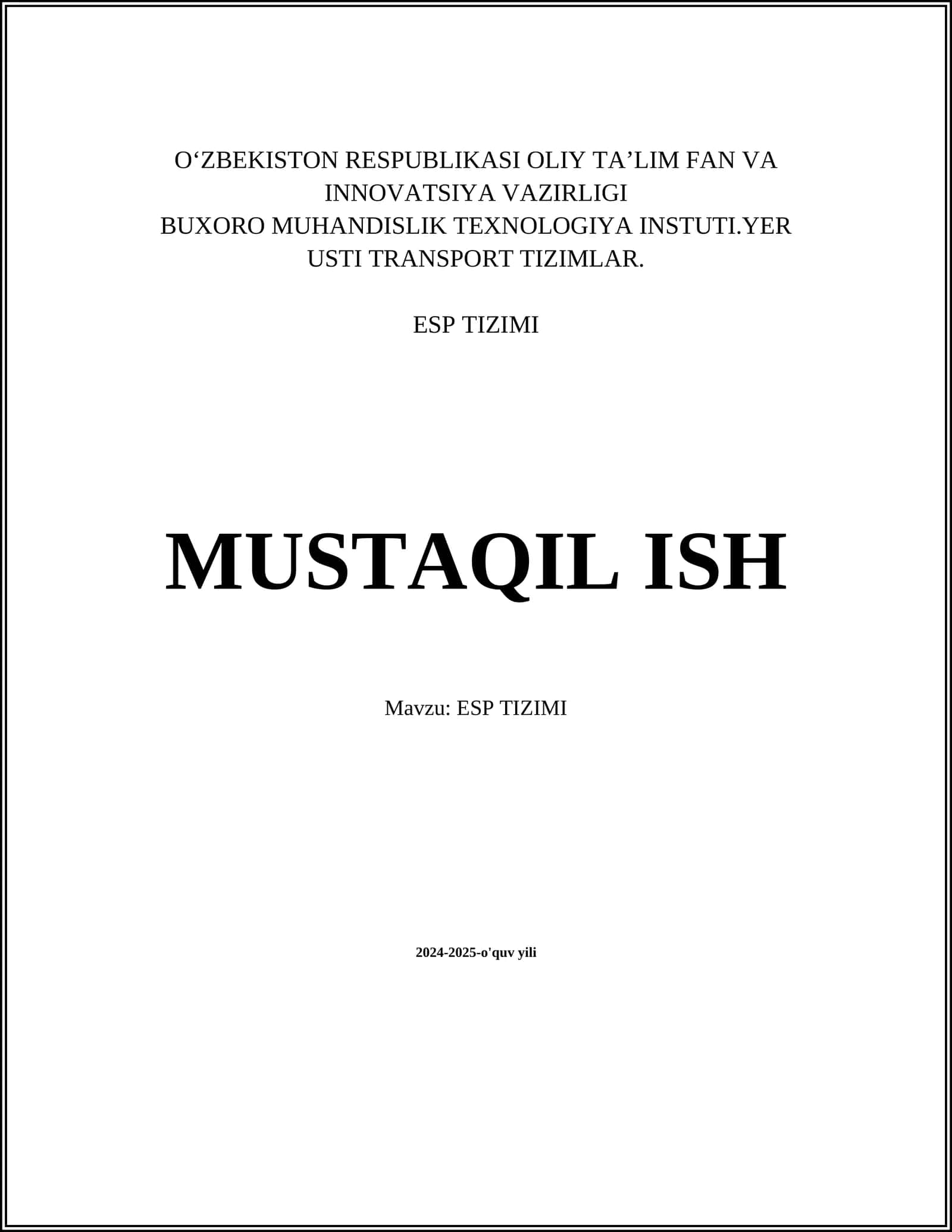 ESP TIZIMI