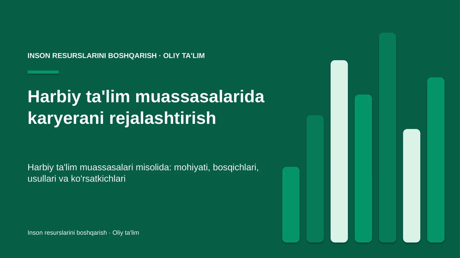 Harbiy ta'lim muassasalarida karyerani rejalashtirish