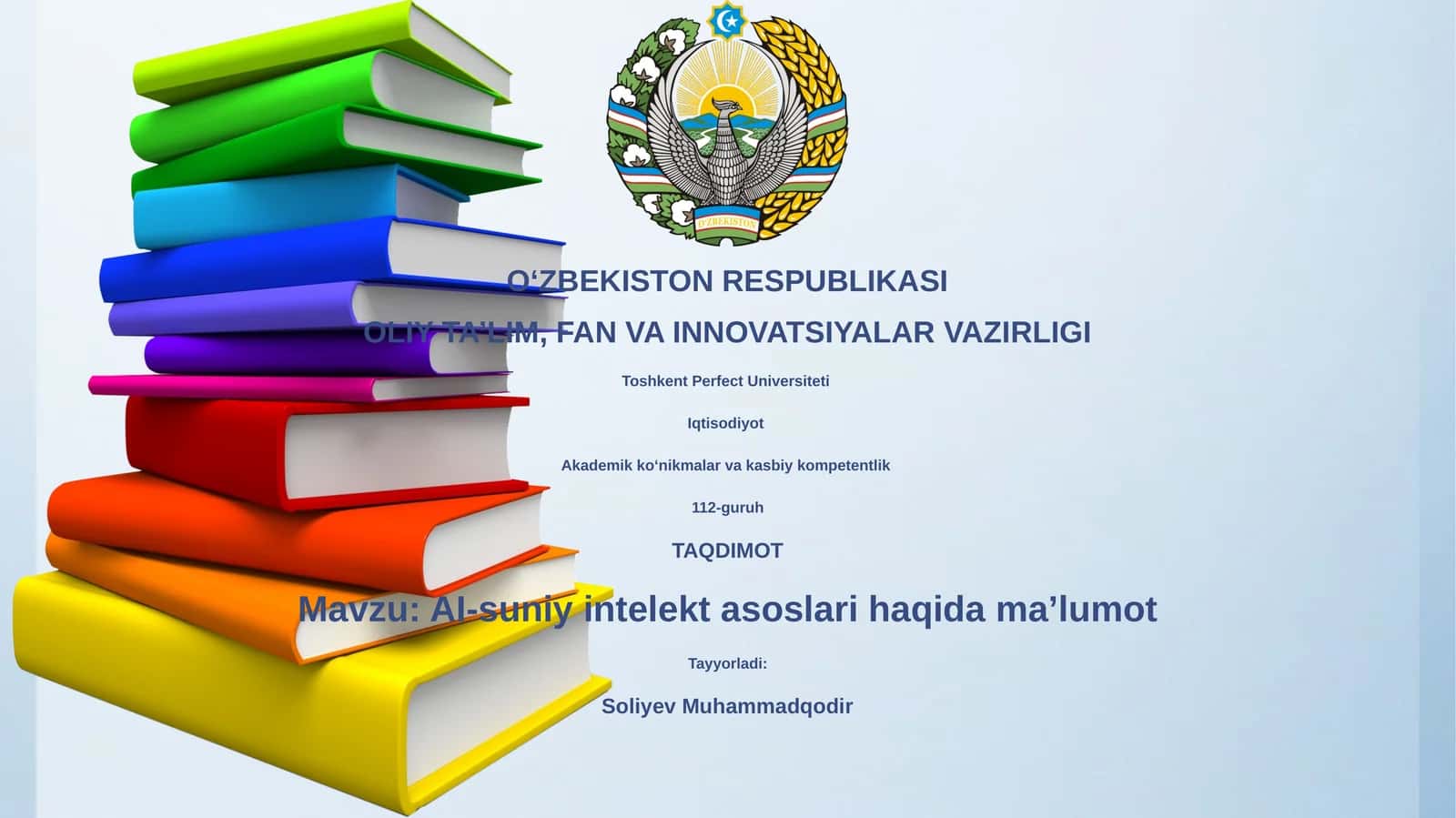 AI-suniy intelekt asoslari haqida ma’lumot