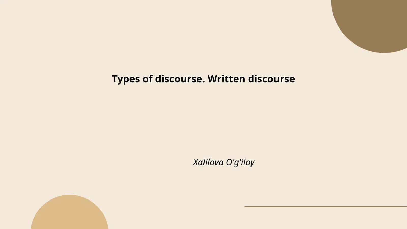Narrative Discourse