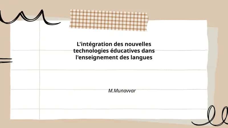 L'intégration des nouvelles technologies éducatives dans l'enseignement des langues