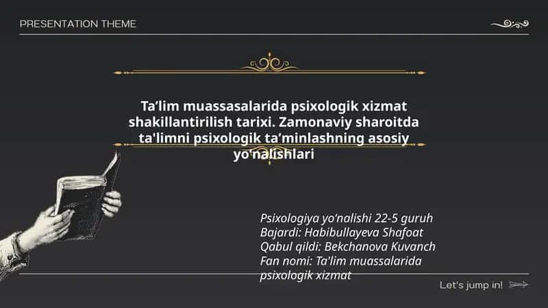 Ta'lim muassalarida psixologik xizmat