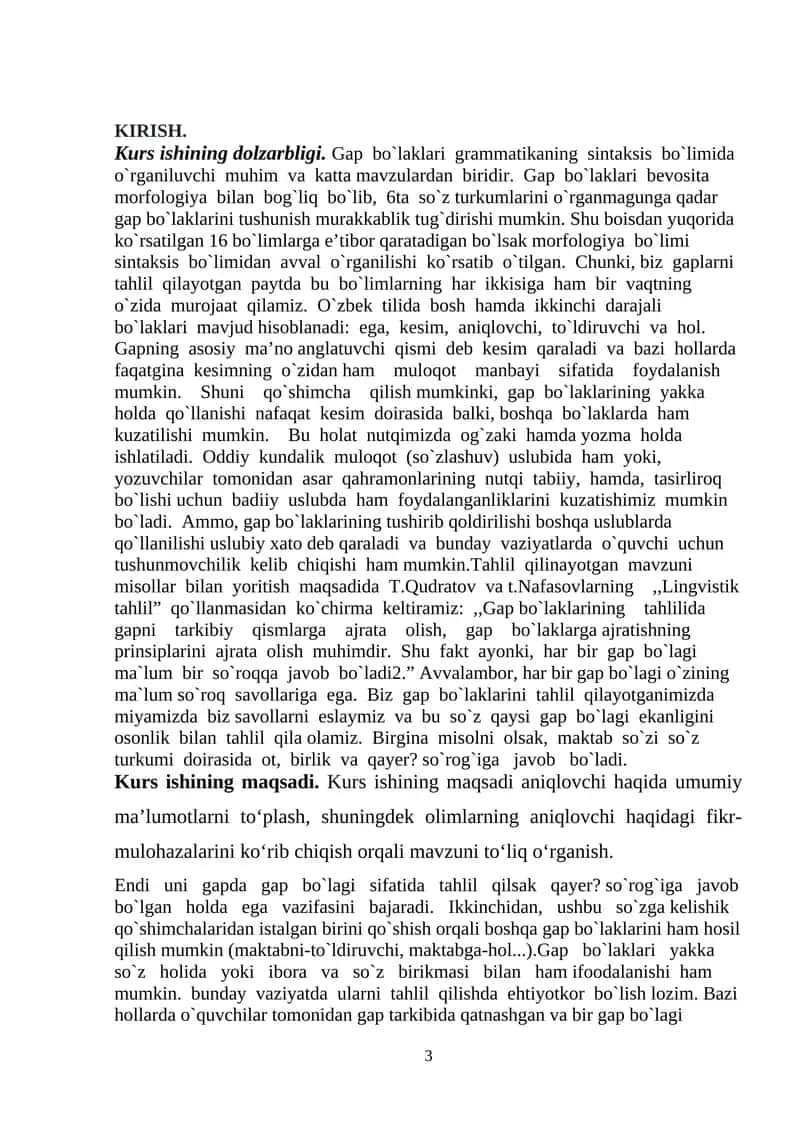 Gap bo`laklari grammatikasi