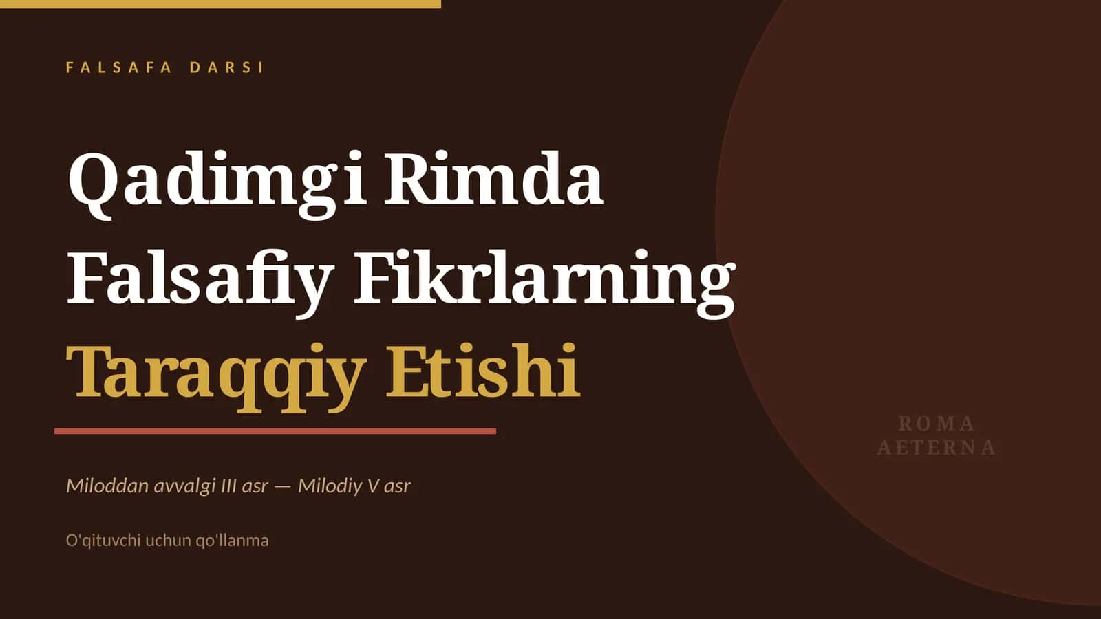 Falsafiy Fikrlarning Taraqqiy Etishi Qadimgi Rimda