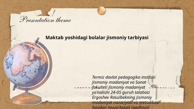 Jismoniy madaniyat va san'at fanidan ta'lim