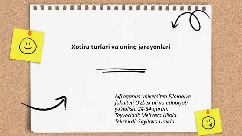 Xotira turlari va uning jarayonlari