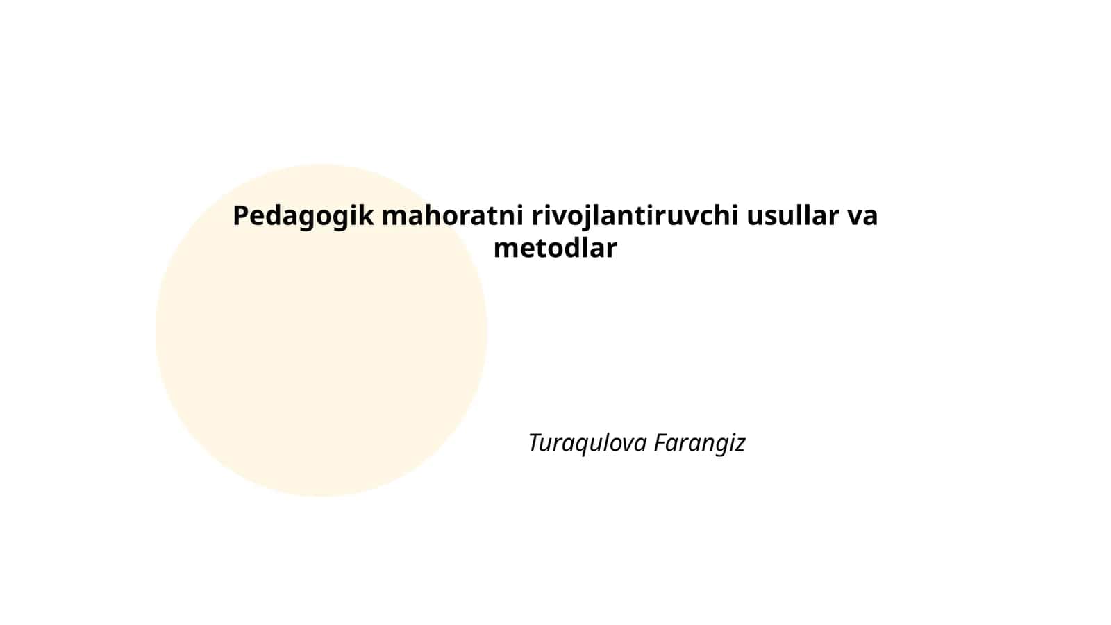 Interfaol o'qitish usullari