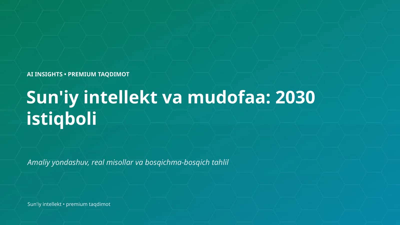 AI INSIGHTS • PREMIUM TAQDIMOT