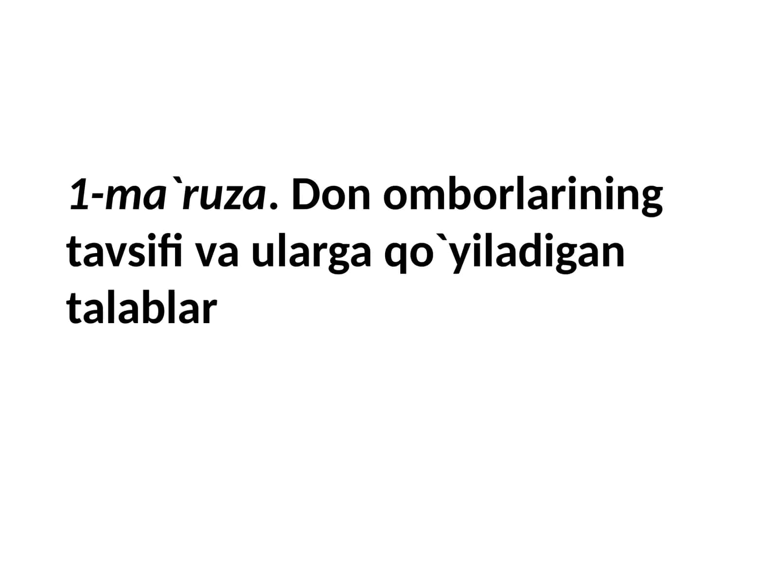 1-ma`ruza.Donomborlarining tavsifi va ularga qo`yiladigan talablar