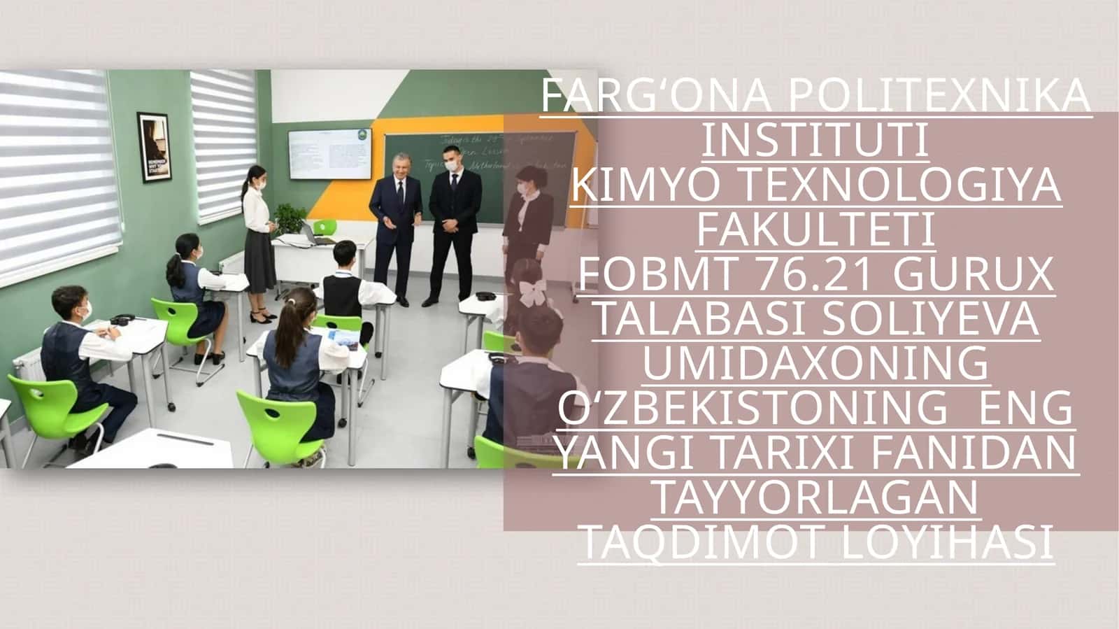 TA'LIM TIZIMINI RIVOJLANTIRISH SOHASIDAGI ISLOHOTLAR