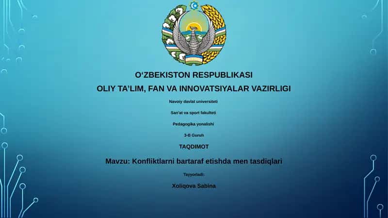 Konfliktlarni bartaraf etishda men tasdiqlari