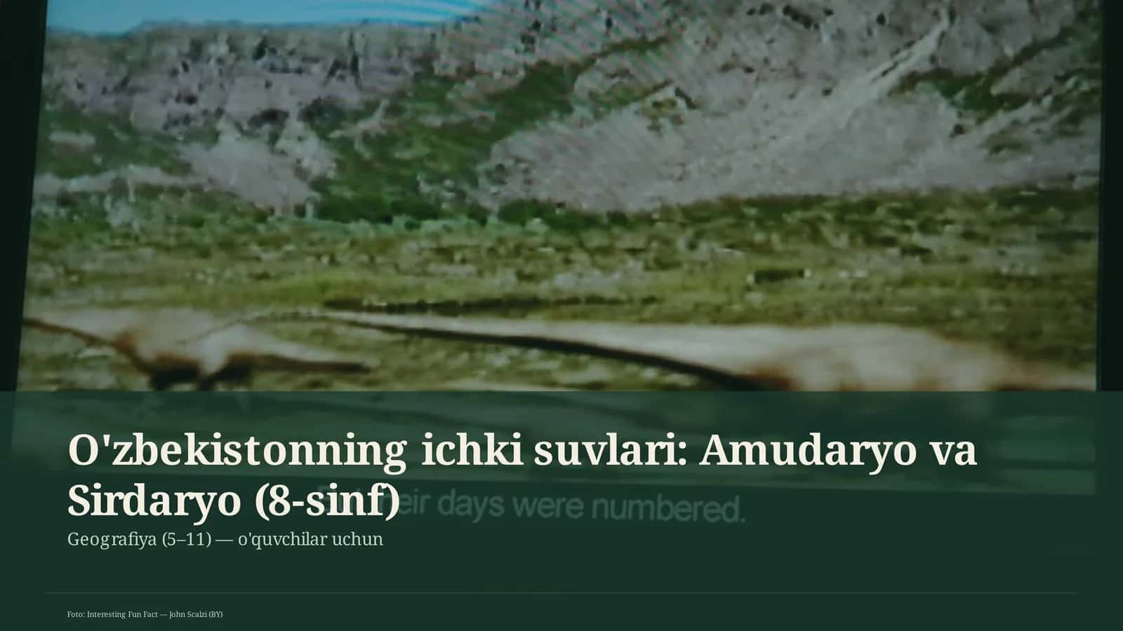 O'zbekistonning ichki suvlari: Amudaryo va Sirdaryo (8-sinf)