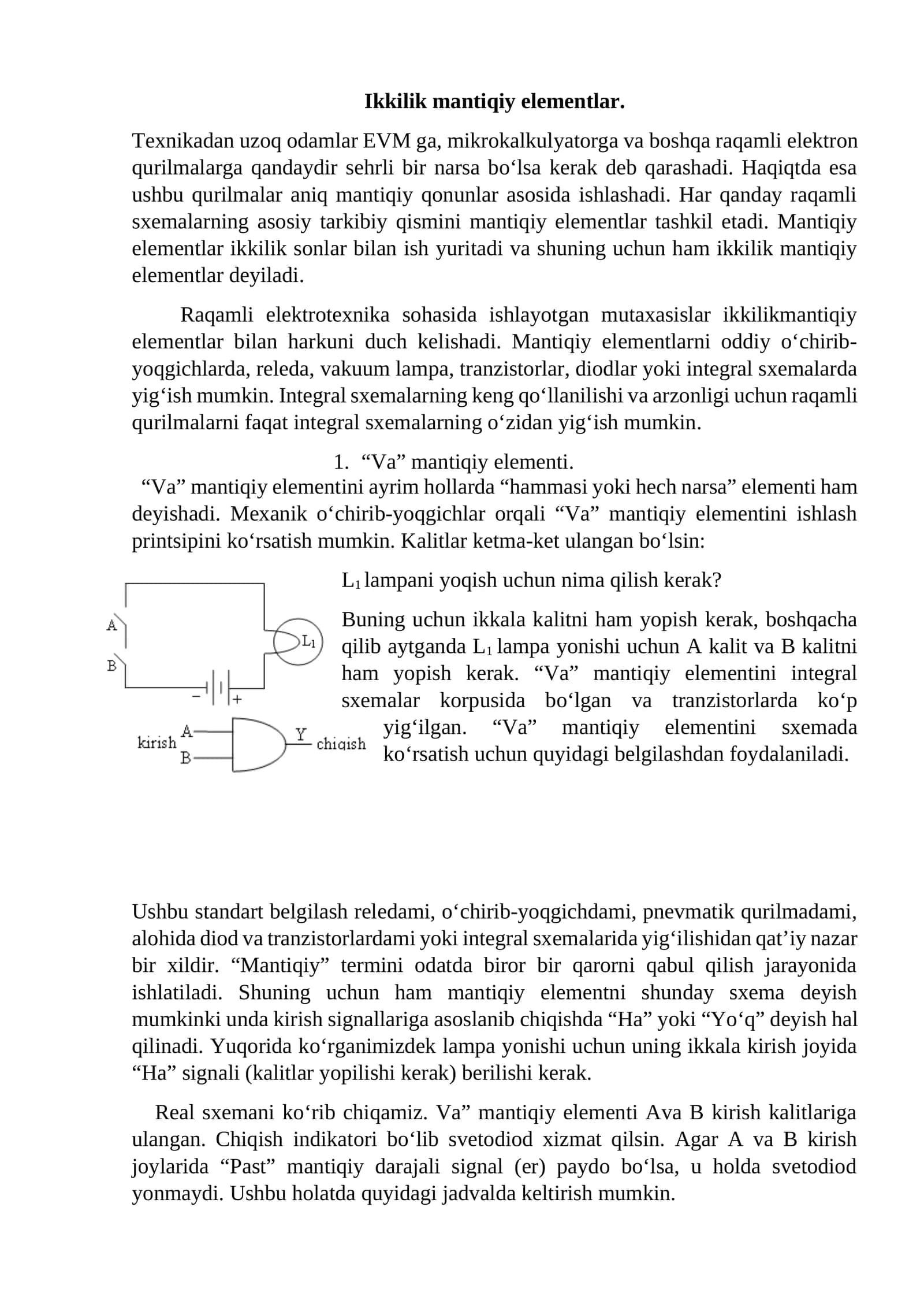 Ikkilik mantiqiy elementlar