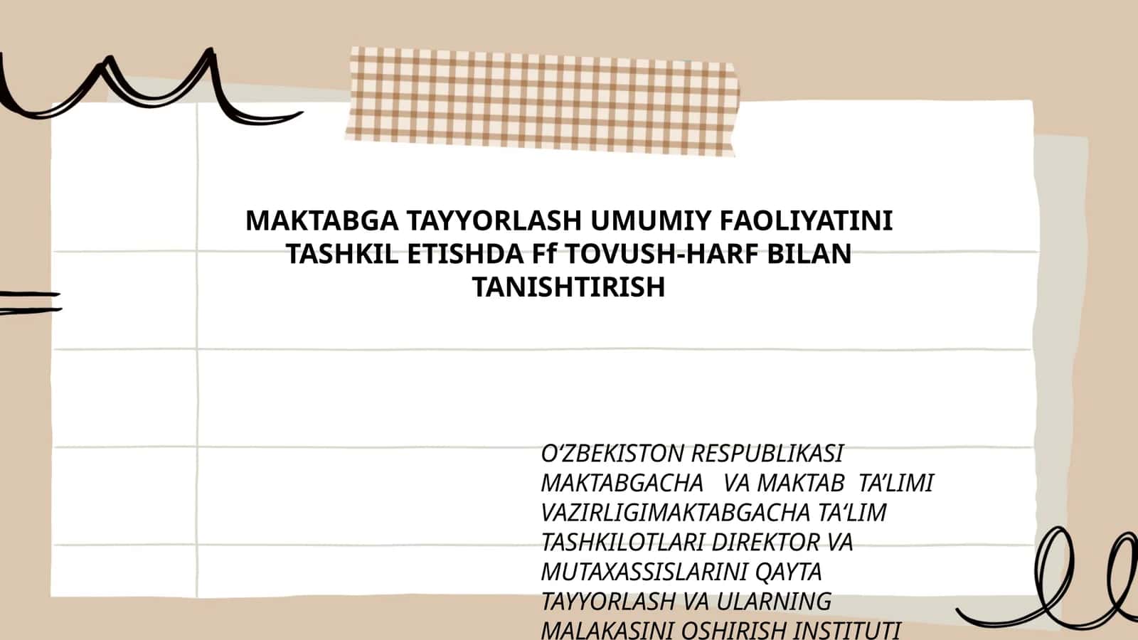 Ff TOVUSH-HARF BILAN TANISHTIRISH