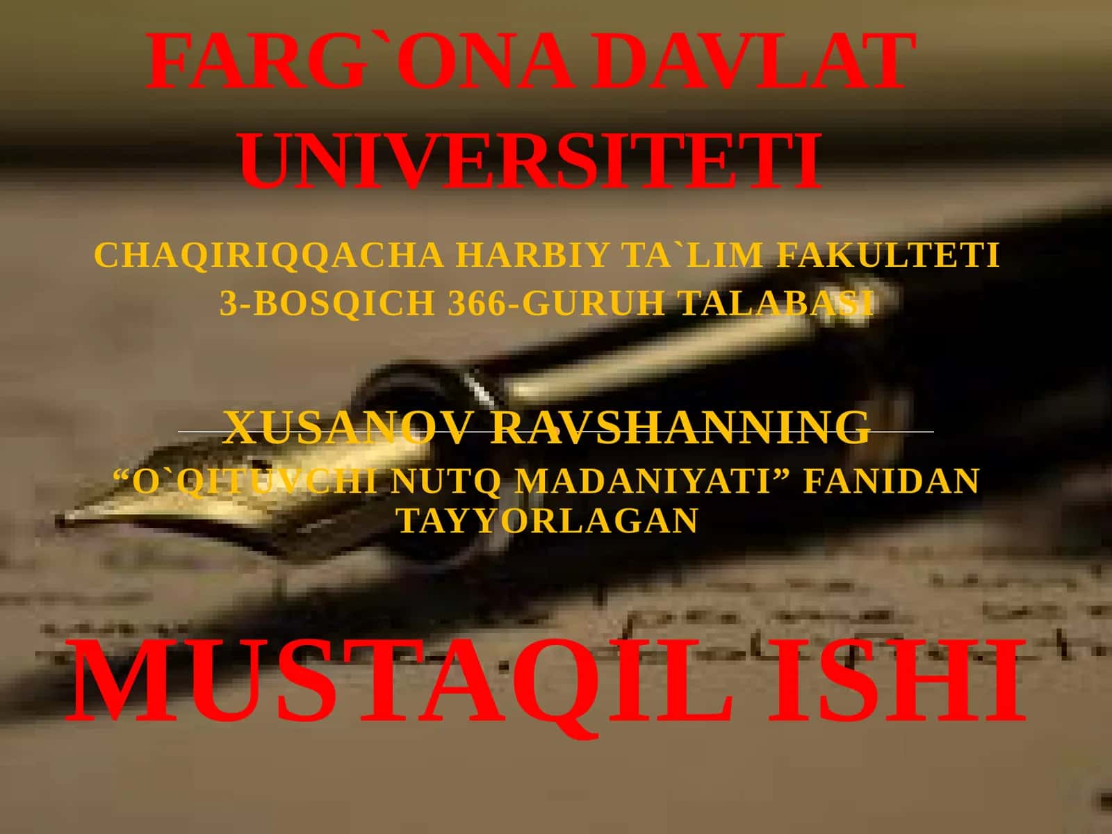 CHAQIRIQQACHA HARBIY TA`LIM FAKULTETI