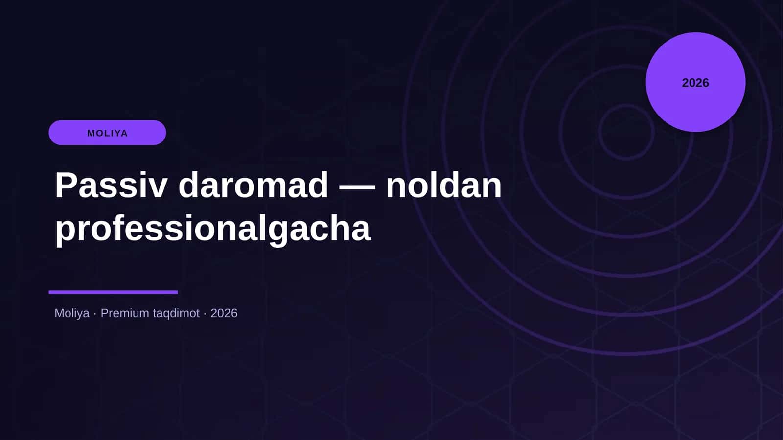 Passiv daromad — noldan professionalgacha