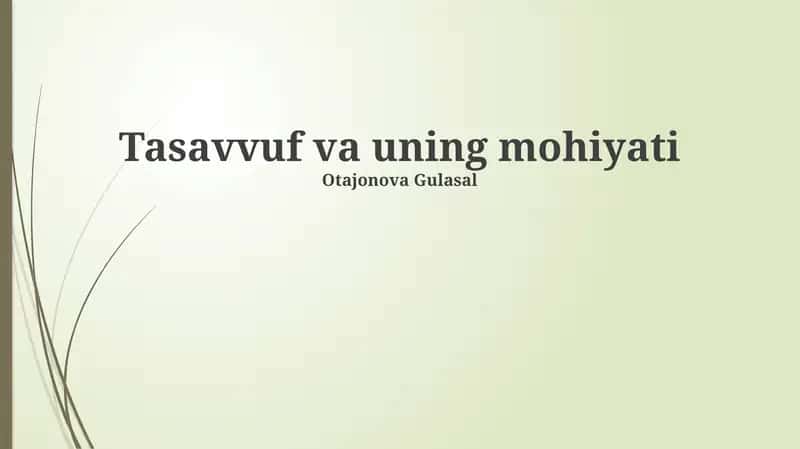 Tasavvuf va uning mohiyati