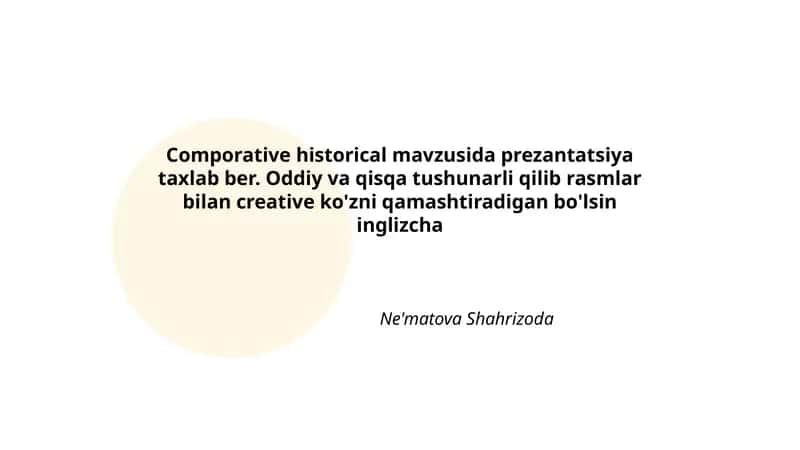 Comporative historical mavzusida prezantatsiya