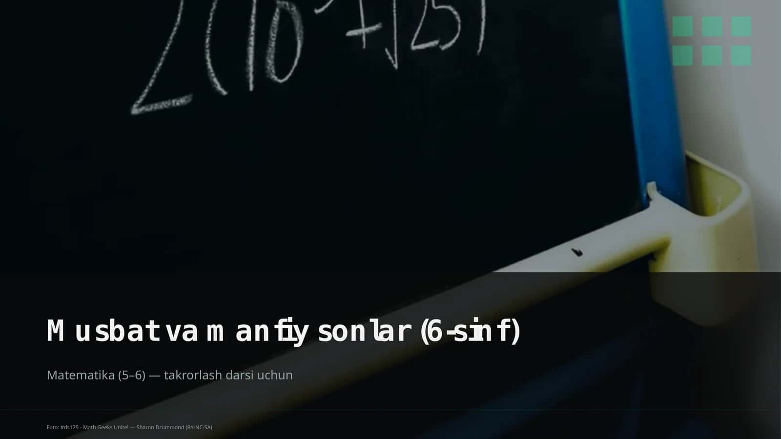 Musbat va manfiy sonlar (6-sinf)